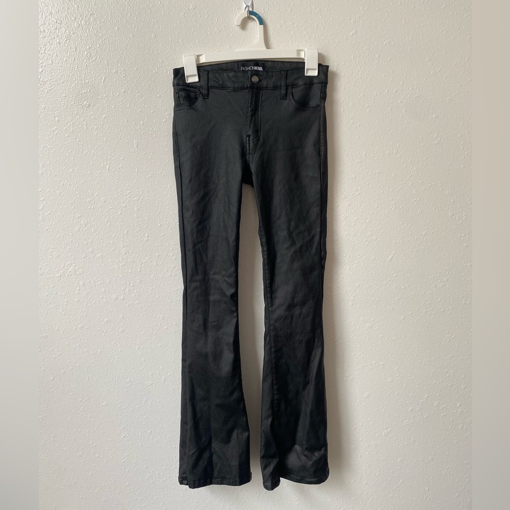 faux, leather jeans